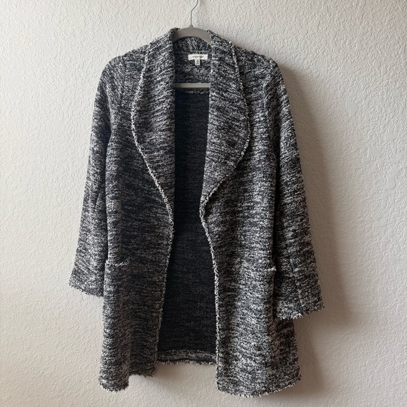 Max Studio Black and White Textured Cardigan - Picture 1 of 5